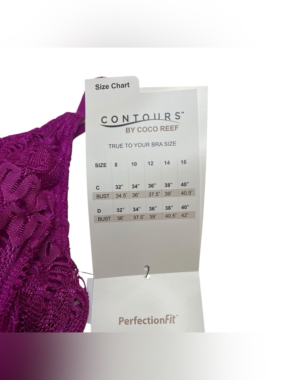 Contours by Coco Reef Amaris Lace One Piece Swimsuit Magenta Size 10 / 34C/D New - Picture 5 of 8